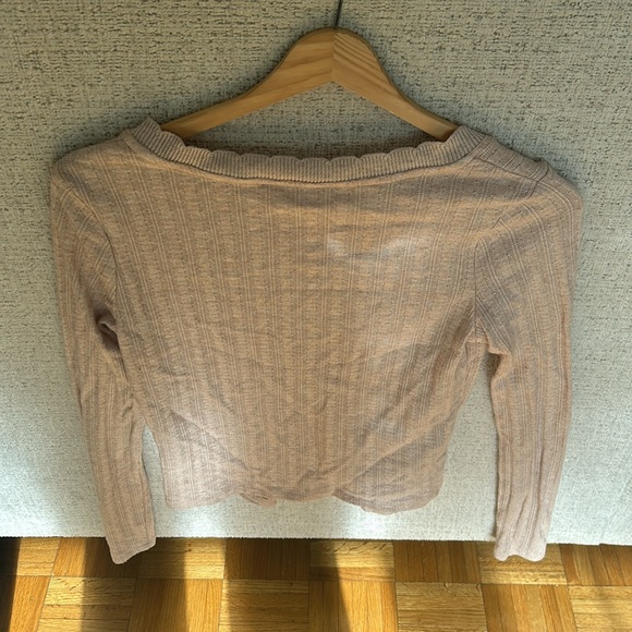 Mango Women's Pink Ribbed Top - Picture 2 of 3